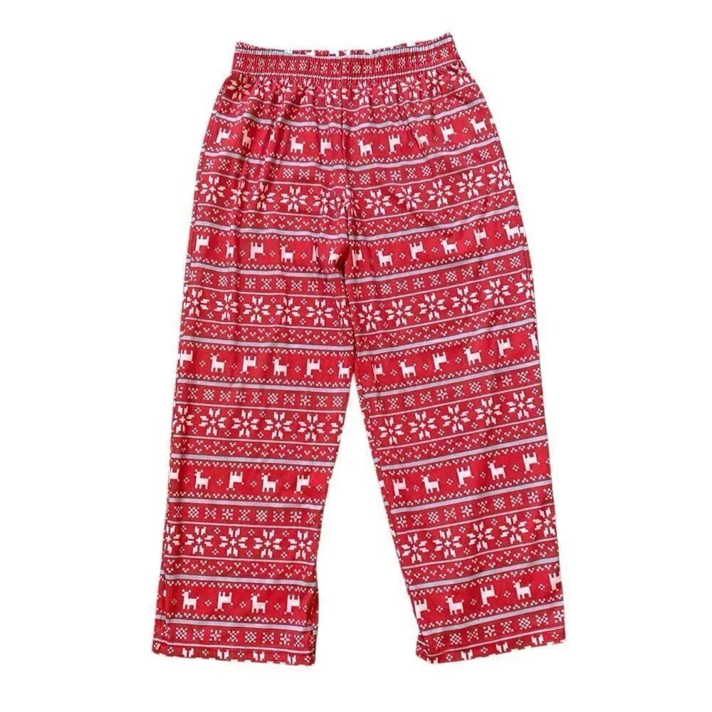 Cat & Jack Pajama Pants Red White Holiday Medium Boys